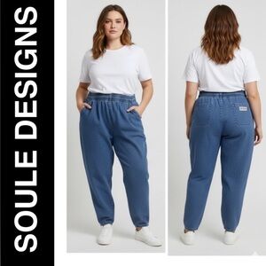 Soule Designs VTG High Rise Tapered Pull On Mom Blue Jeans Size XL Regular